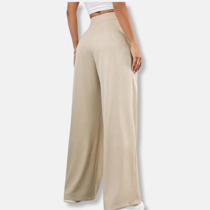 Women’s Trousers – Wide Leg – High Waist – Pleated Front – Relaxed Fit – Full Length