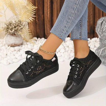 Women’s Sneakers – Lace Upper – Low Ankle – Breathable Lightweight Fit – Casual Style