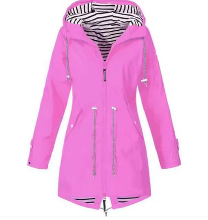 Women’s Hooded Jacket – Waterproof Breathable – Adjustable Waist – Lightweight Fit