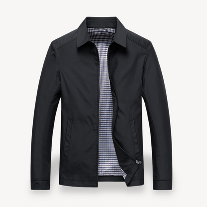 Men’s Lightweight Jacket – Tailored Fit – Breathable Blend – Zip Front – Shirt Collar