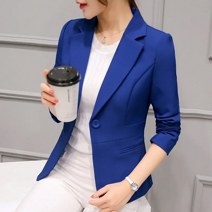 Women’s Blazer – Tailored Fit – Woven Fabric – Single Button Professional Wear