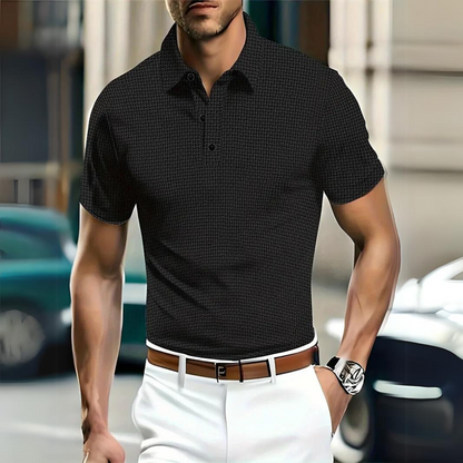 Men’s Polo Shirt – Slim Fit – Soft Knit – Button Placket – Short Sleeve Casual Wear