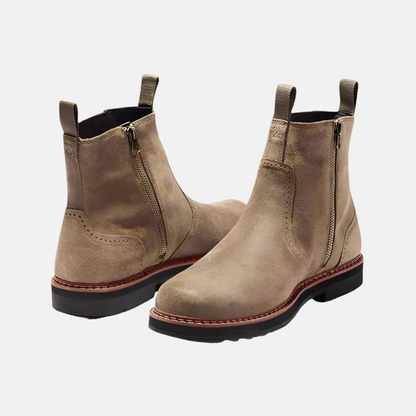 Men’s Chelsea Boots – Streamlined Fit – Leather Feel – Elastic Sides – Rubber Sole