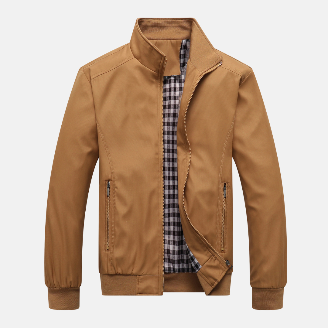 Men’s Bomber Jacket – Stand Collar – Ribbed Cuffs – Zip Pockets