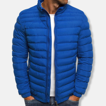 Men’s Quilted Jacket – Slim Fit – Lightweight Padded – High Collar Casual Wear