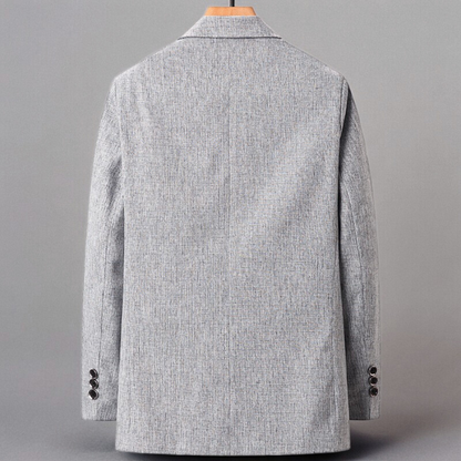 Men’s Blazer – Structured Fit – Wool Blend – Notch Lapel – Two-Button Closure