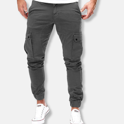 Men’s Cargo Pants – Slim Fit – Cotton Blend – Drawstring Waist – Elastic Cuffs