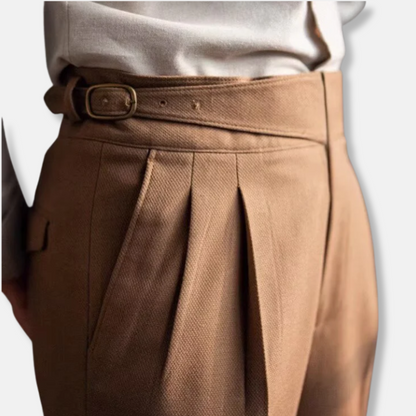 Men’s Dress Pants – Wool Blend – High Waist – Pleated Front – Tailored Straight Leg