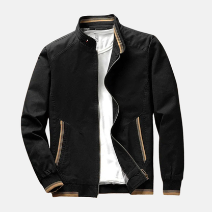 Men’s Bomber Jacket – Structured Fit – Zipper Front – Ribbed Hem & Cuffs