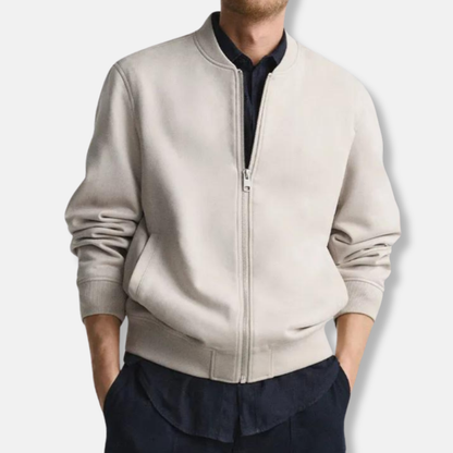 Men's Knitted Jacket – Minimalist Zip-Up – Casual Street Style Outerwear