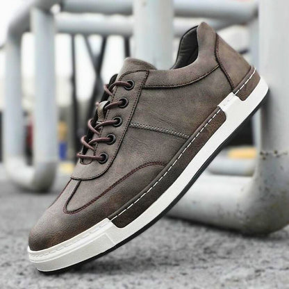 Men’s Low-Top Sneakers – Leather – Lace-Up – Durable Sole – Casual Everyday Fit