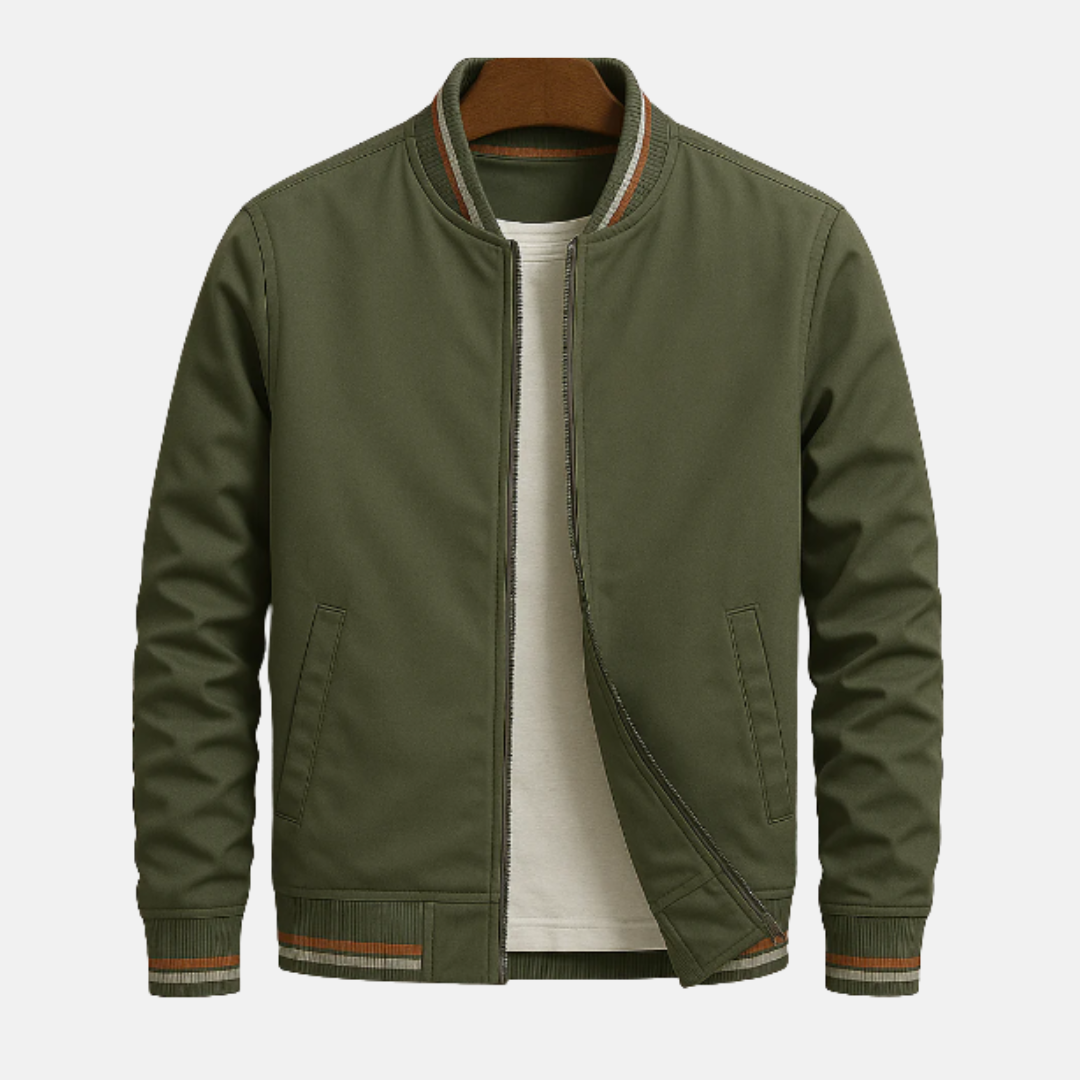 Men’s Bomber Jacket – Regular Fit – Zip-Up with Ribbed Trim and Pockets