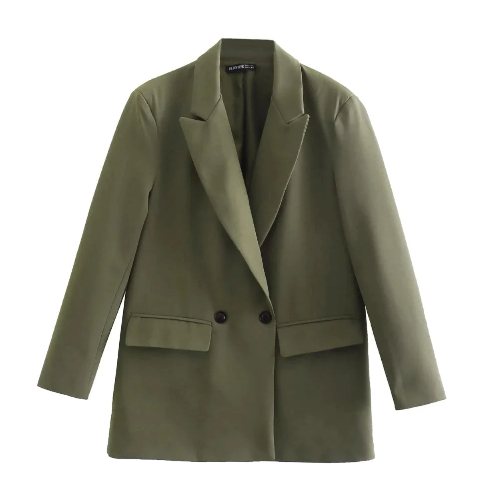 Women’s Blazer – Tailored Fit – Double-Breasted – Structured Silhouette – Notched Lapels
