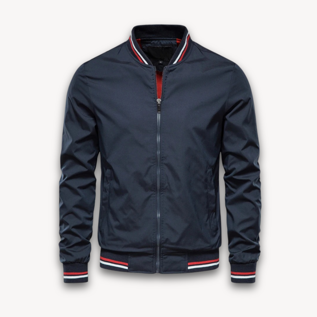 Men’s Bomber Jacket – Relaxed Fit – Lightweight Breathable Blend – Zip Front – Ribbed Trim