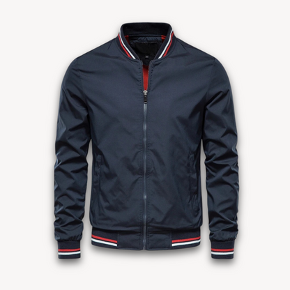 Men’s Bomber Jacket – Relaxed Fit – Lightweight Breathable Blend – Zip Front – Ribbed Trim