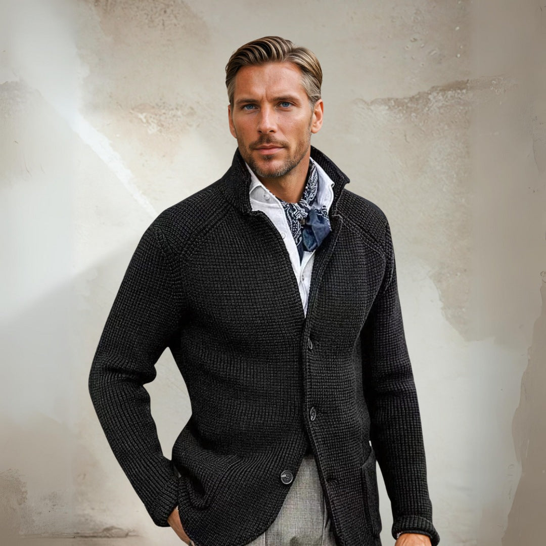 Men’s Waistcoat – Wool Blend – Tailored Fit – High Collar – Button Front – Smart Casual