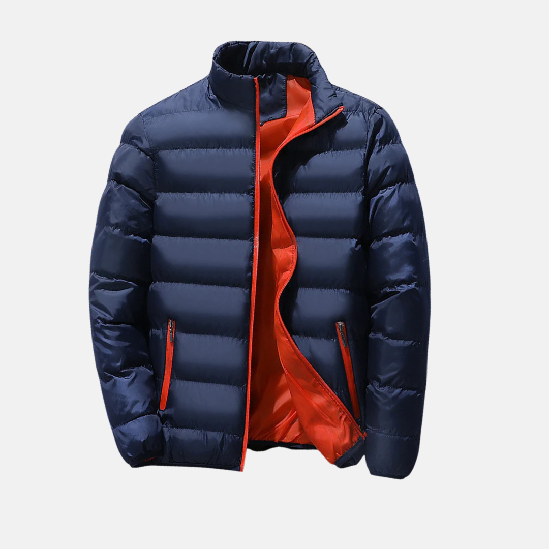 James Quilted Relaxed Fit Padded Jacket | Stand Collar Hip-Length Jacket