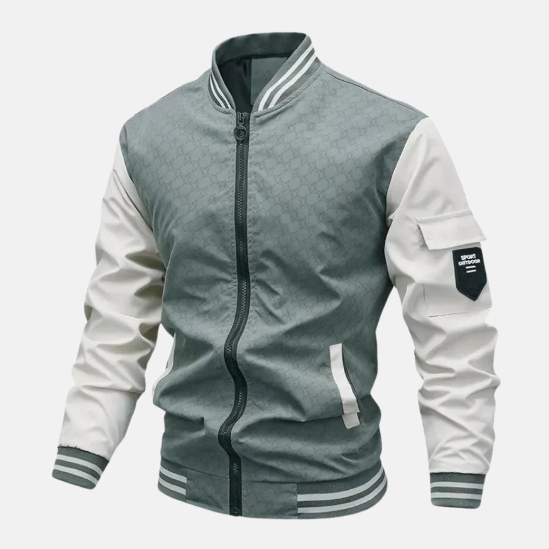 Men’s Bomber Jacket – Standard Fit – Ribbed Trim – Sleeve Pocket