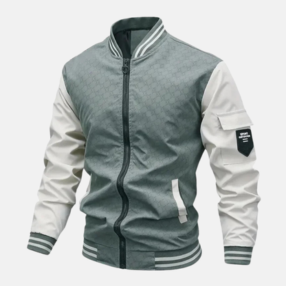 Men’s Bomber Jacket – Standard Fit – Ribbed Trim – Sleeve Pocket