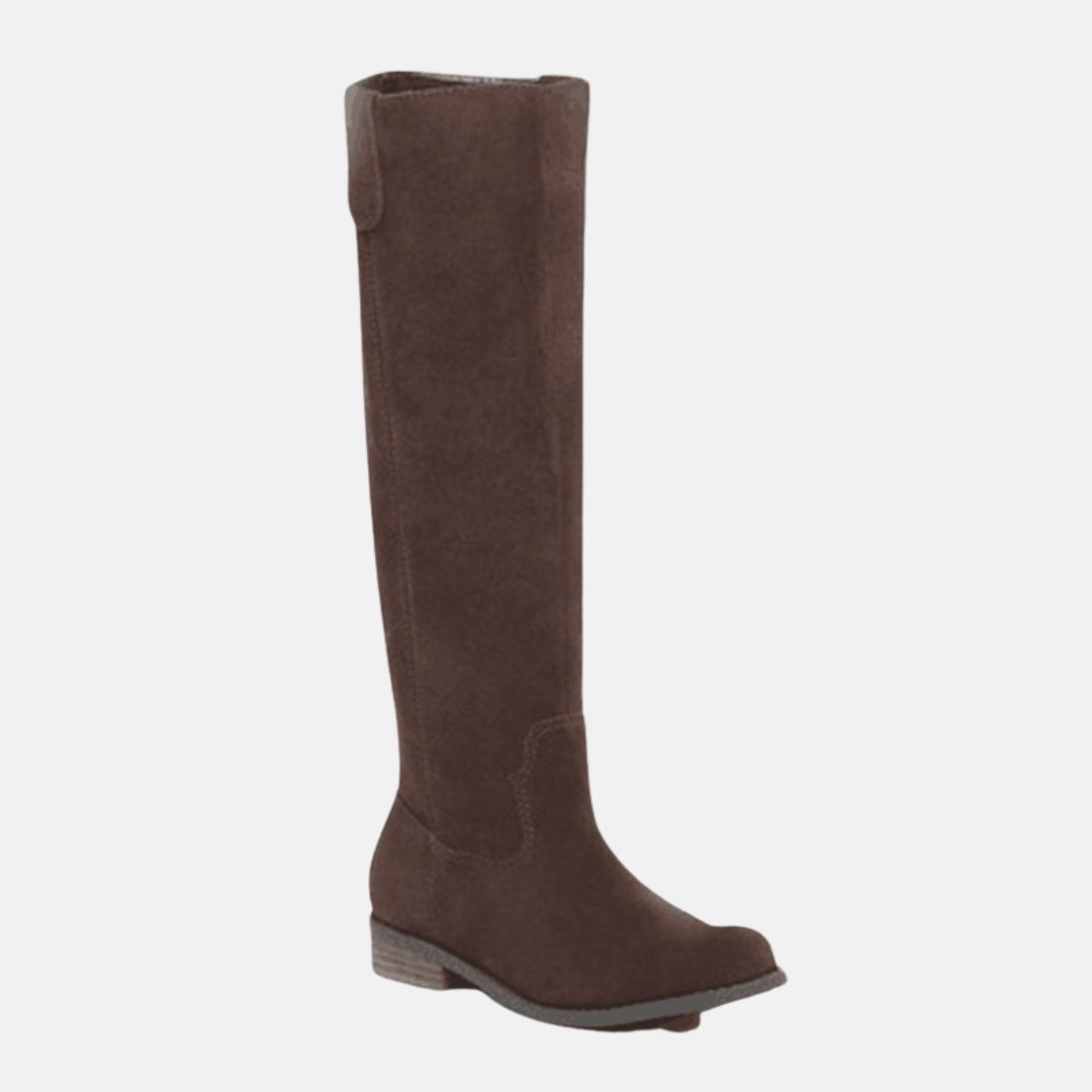 Isla Knee-Length Knee-High Boots | Almond Toe Low Block Heel Boots