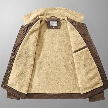 Harry Sherpa Jacket | Button Front Collared Hip-Length Sherpa Jacket