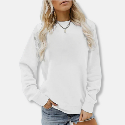 Women’s Crewneck Sweatshirt – Relaxed Fit – Cotton Knit – Ribbed Trim – Casual Wear