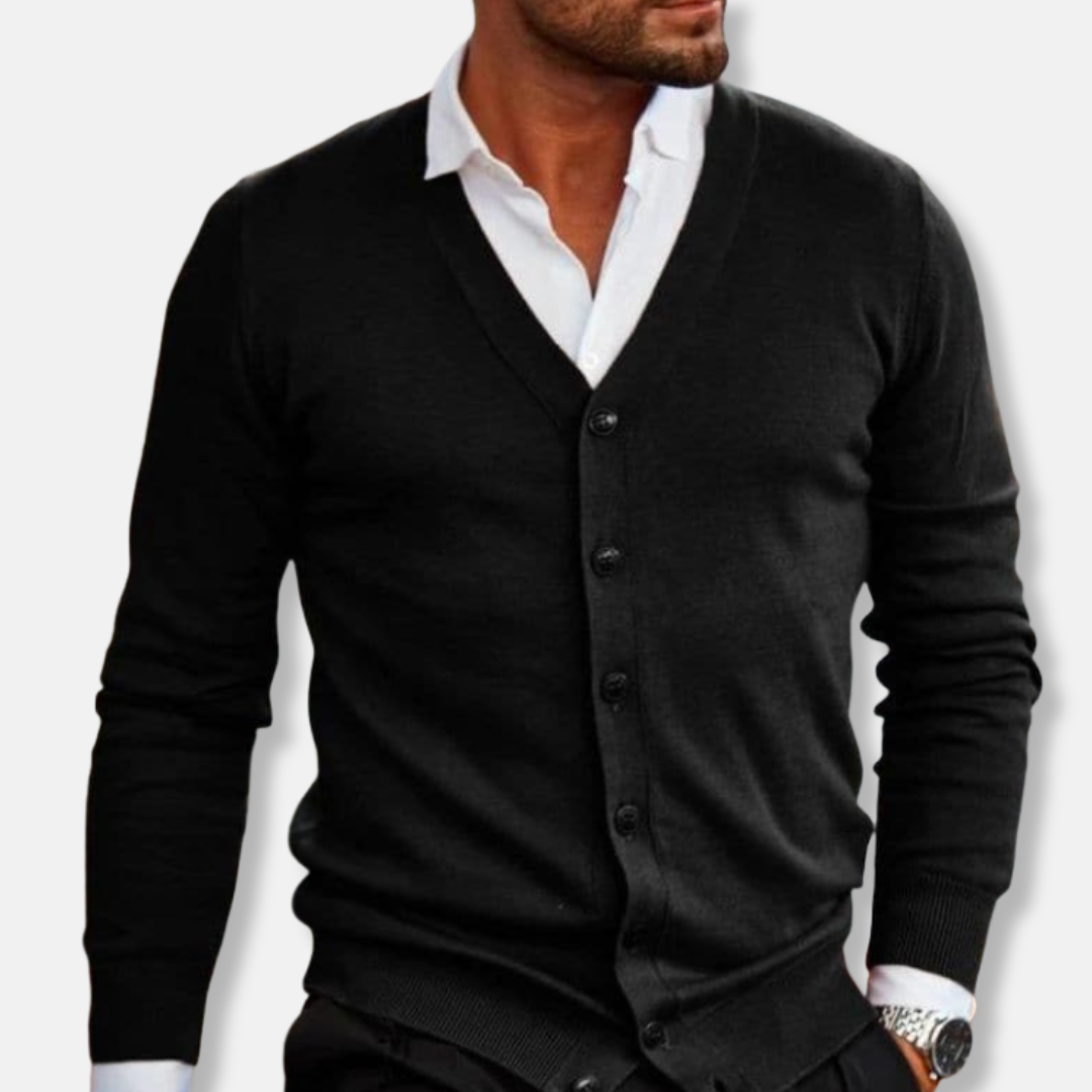 Oscar  Regular Fit Cardigan | V-Neck Button Front Cardigan