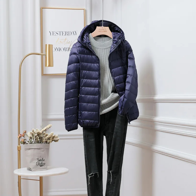 Women’s Puffer Jacket – Hooded Design – Quilted – Standard Fit – Packable