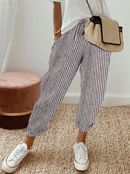 Women’s Full-Length Pants – Relaxed Fit – Breathable Fabric – Drawstring Waistband