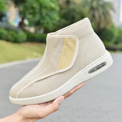 Men's Casual Ankle High Top Slip-On Casual Shoe - Knit Mesh - Air Cushion Heel