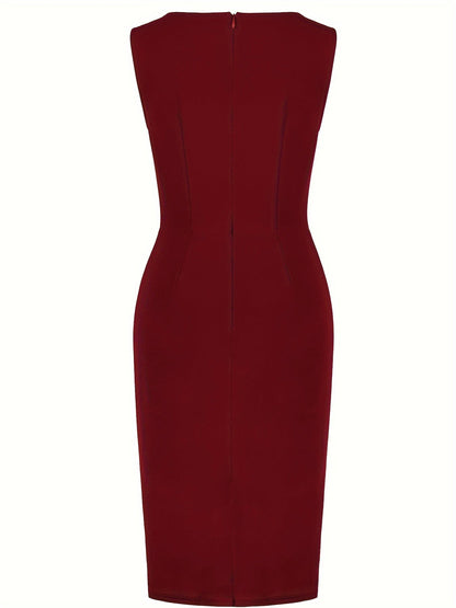 Women’s Wrap Dress – Sleeveless V-Neck – Asymmetrical Hem – Elegant & Flattering Fit