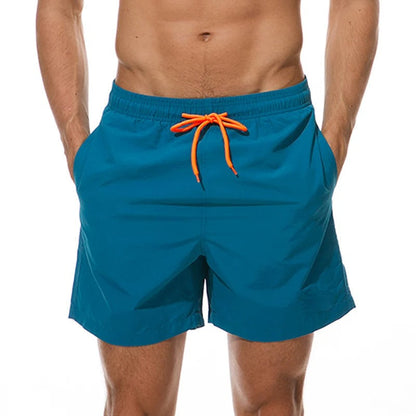 Men’s Swim Shorts – Relaxed Fit – Fast-Drying – Elastic Waist – Mid-Length – Pockets