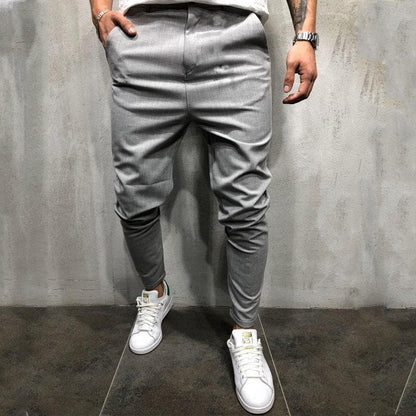 Men’s Tapered Pants – Relaxed Fit – Elastic Waist – Lightweight Cotton – Front Pockets