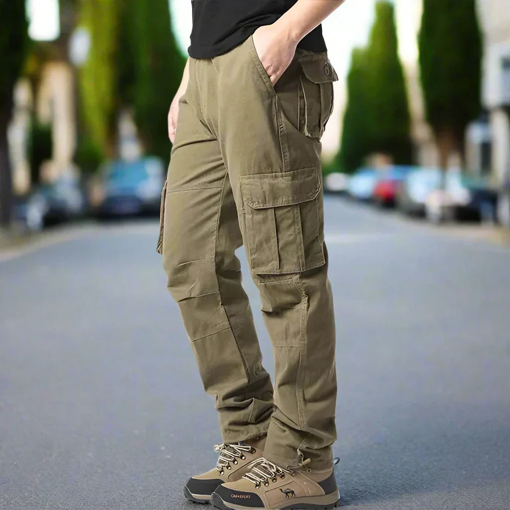 Men’s Cargo Pants – Relaxed Fit – Natural Fibers – Utility Pockets – Full Length