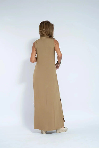 Women's Maxi Dress - Sleeveless A-Line - Lightweight Flowy V-Neck Elegant Fit