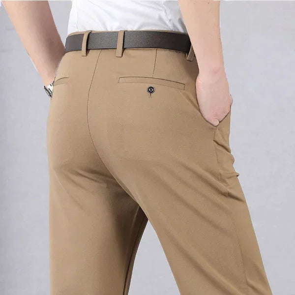 Men’s Formal Trousers – Slim Fit – Stretch Fabric – Flat Front Tailored Style