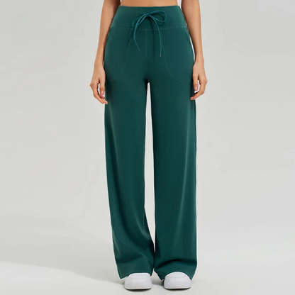 Isla High Rise Wide Leg Wide Leg Pants | Drawstring Waist Side Pockets Pants