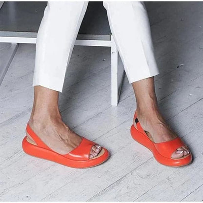 Women’s Sandals – Open Toe – Flat Sole – Slingback Strap – Minimalist Design