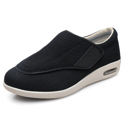 Men’s Comfort Shoes – Wide Fit – Soft Knit – Cushioned Sole – Adjustable Strap