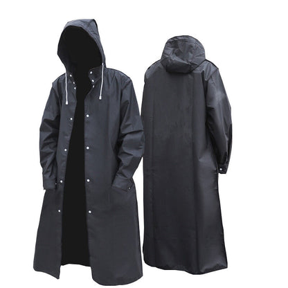 Women’s Raincoat - Oversized Fit - Woven Blend - Hooded Neckline - Full Length