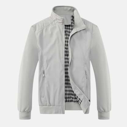 Men’s Bomber Jacket – Stand Collar – Ribbed Cuffs – Zip Pockets