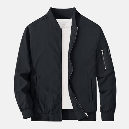 Theodore Bomber Jacket | Relaxed Fit Ribbed Collar Jacket