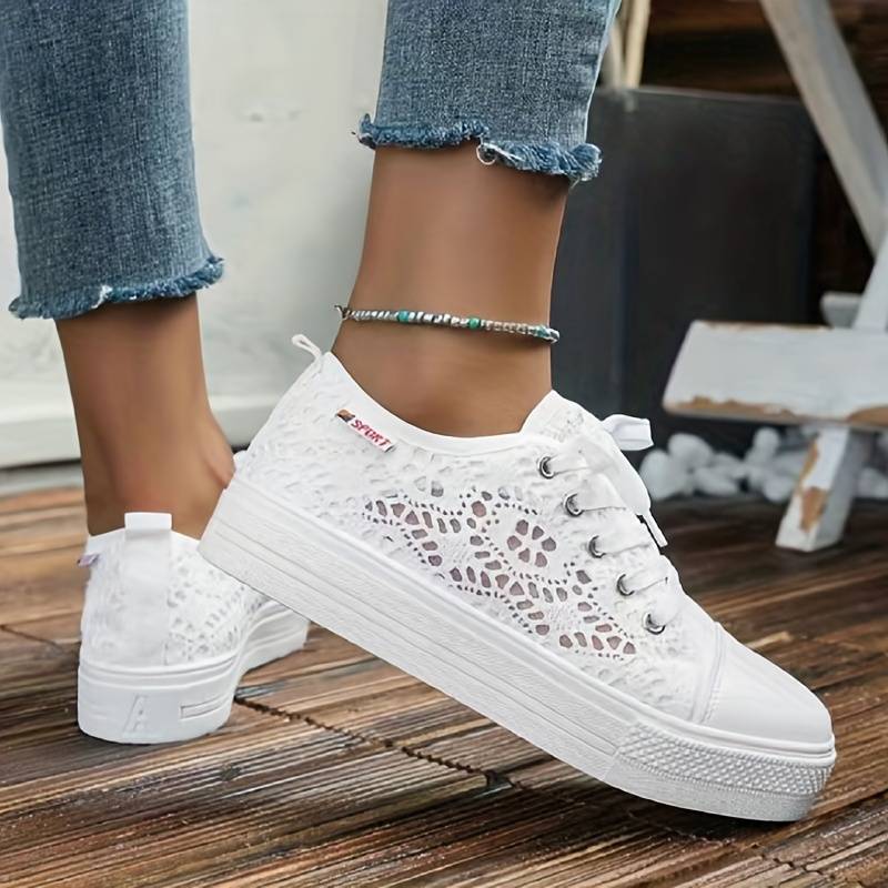 Women’s Sneakers – Lace Upper – Low Ankle – Breathable Lightweight Fit – Casual Style