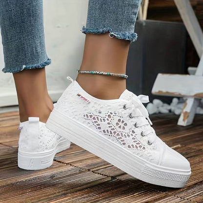 Women’s Sneakers – Lace Upper – Low Ankle – Breathable Lightweight Fit – Casual Style