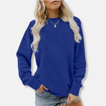 Women’s Crewneck Sweatshirt – Relaxed Fit – Cotton Knit – Ribbed Trim – Casual Wear