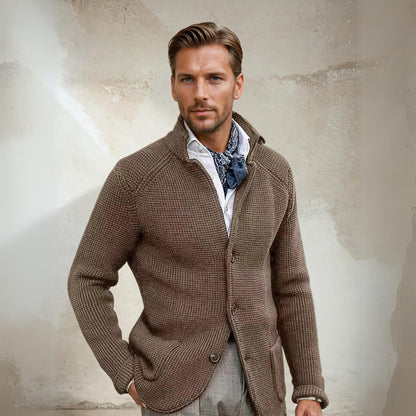 Men’s Waistcoat – Wool Blend – Tailored Fit – High Collar – Button Front – Smart Casual