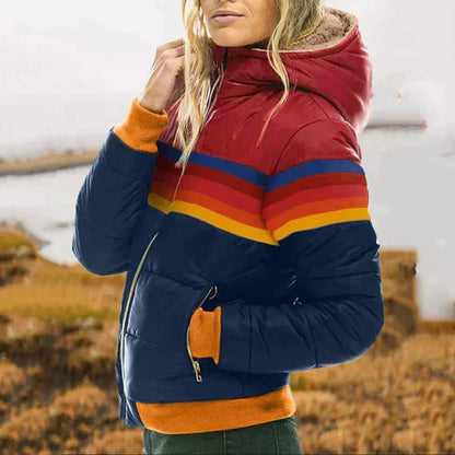 Women’s Quilted Jacket – Hooded – Water-Resistant – Zip Pockets – Sporty Fit