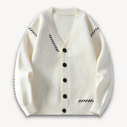Men’s Knitted Cardigan – Oversized Fit – Soft Knit – Button-Up – Mid-Length Casual Layering