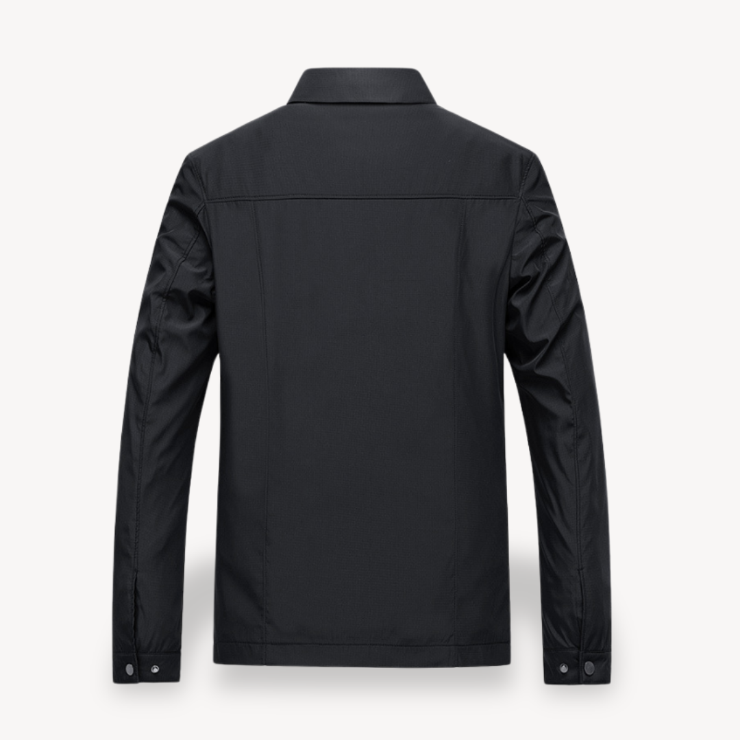 Men’s Lightweight Jacket – Tailored Fit – Breathable Blend – Zip Front – Shirt Collar