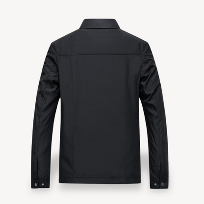 Men’s Lightweight Jacket – Tailored Fit – Breathable Blend – Zip Front – Shirt Collar